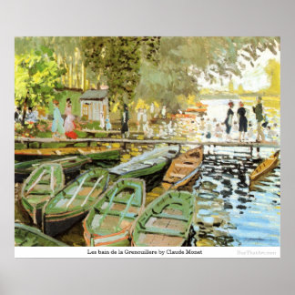 Les bain de la Grenouillere av Claude Monet Poster
