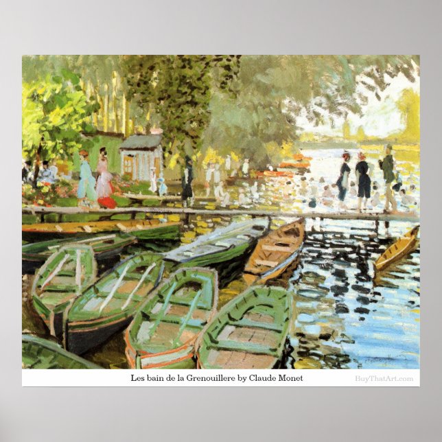 Les bain de la Grenouillere av Claude Monet Poster (Framsidan)