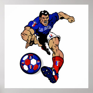 Les Bleus Football Player Frankrike Fläkt-gåvor Poster