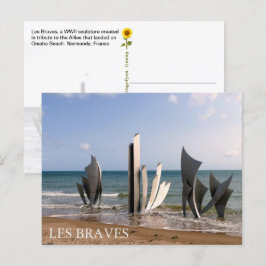 Les Braves-minnesmärke, Normandie, Frankrike - vyk Vykort