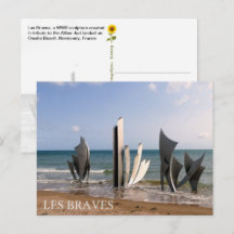 Les Braves-minnesmärke, Normandie, Frankrike - vyk