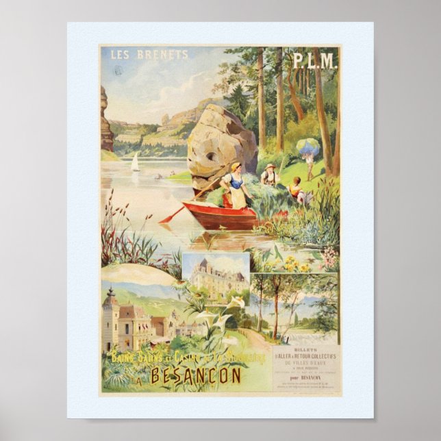 Les Brenets Schweiz och Besancon Frankrike Poster (Framsidan)