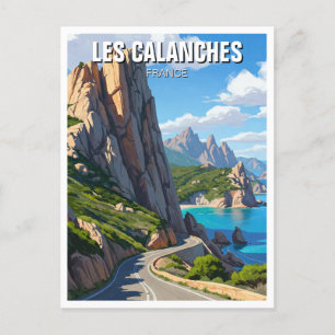 Les Calanches Frankrike Corsica Travel Vykort