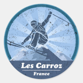 Les Carroz Station de ski - Skieur Runt Klistermärke