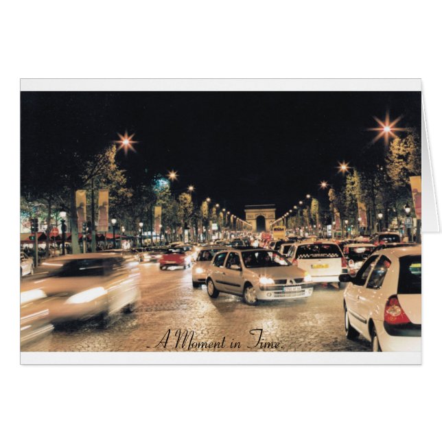 Les Champs-Elysées. Paris. (Moment i tid) Hälsningskort (Framsidan Horizontal)