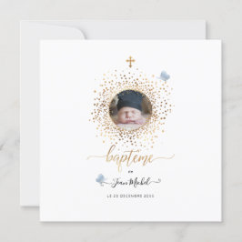 Les Confettis d'or Faire-part de Baptême Inbjudningar