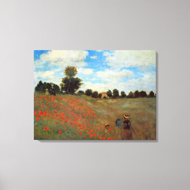Les Coquelicots av Claude Monet Canvastryck (Framsida)