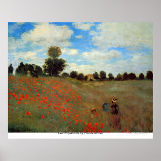 Les Coquelicots av Claude Monet Poster