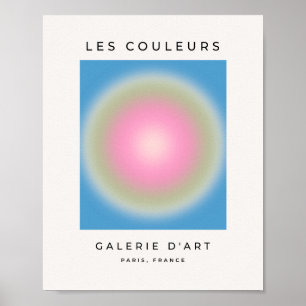 Les Couleurs 02 Blue Vintage Gradient Aura Poster