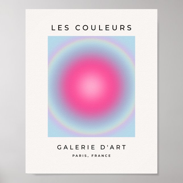 Les Couleurs 08 Gradient Rosa och Blue Aura Poster (Framsidan)