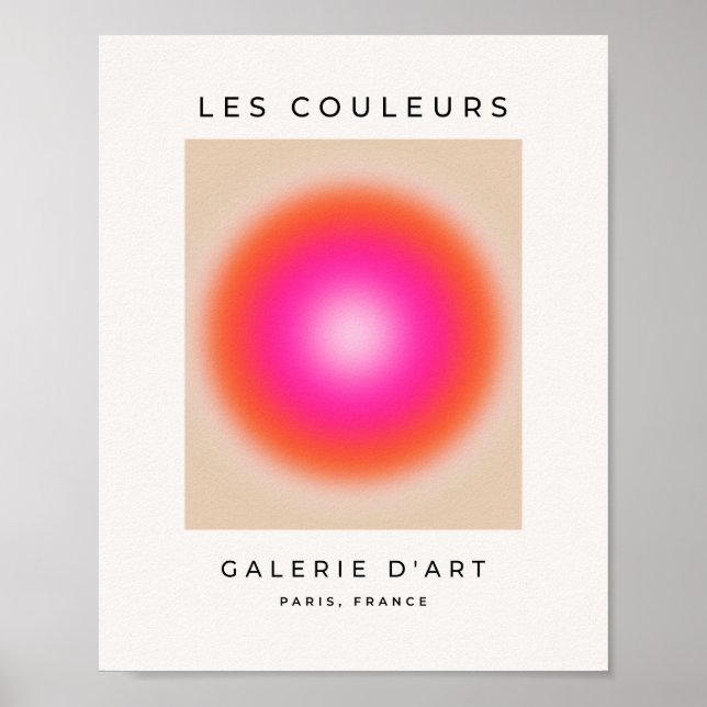 Les Couleurs 12 Orange och rosa övertoning Poster (Framsidan)