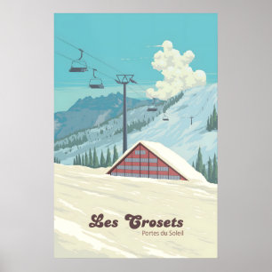 Les Crosets Portes du Soleil Schweiz Skidor Poster