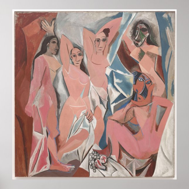 Les Demoiselles d'Avignon - Picasso Cubist Print Poster (Framsidan)