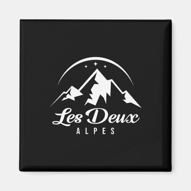 Les Deux Alpes Frankrike Ski Resort Skiing Snowboa Magnet (Framsidan)
