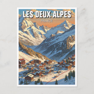 Les Deux Alpes Frankrike Travel Vykort