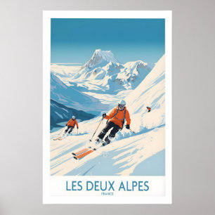 Les Deux Alpes skidtryck 1 Poster
