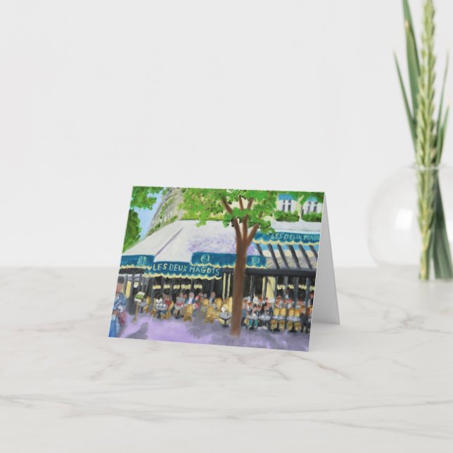 LES DEUX MAGOTS PARIS NOTERAR KORTET KORT (Framsida)