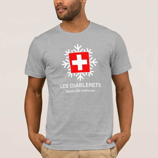 Les Diablerets schweizare Apres-Skidar T Shirt (Framsida)