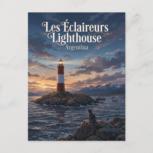 Les Éclaireurs-fyren Argentina Vykort (Framsida)
