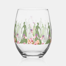 Les Femme 16 oz. Stammlös vinglas Pastell Design