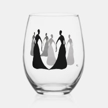 Les Femme Black and Gray Stemless 16oz. Vinglas