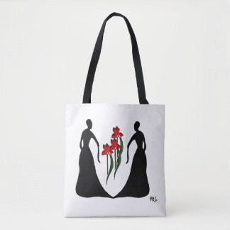 Les Femmes Bold Red Irises Personlig Totebag Tygkasse
