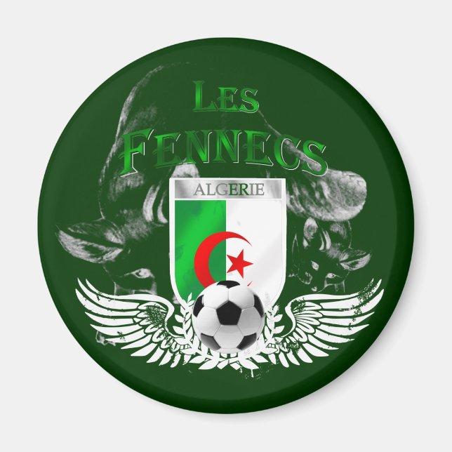 Les Fennecs Algerie flagga algeriska magnet (Framsidan)