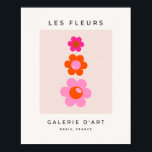 Les Fleurs 01 Retro Blommigt Rosa och Orange Flowe Poster<br><div class="desc">Blommigt för återutskrift av abstrakt - Les Fleurs - Rosa och Orange.</div>