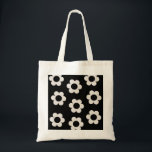 Les Fleurs 02 Retro Flowers för svart och vit Blom Tygkasse<br><div class="desc">Blommigten Retro abstrakt Skriv ut - Les Fleurs - Svartvit blomma Mönster.</div>