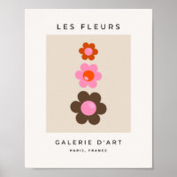 Les Fleurs 03 Abstrakt Flower Rosa Olive Blommigt