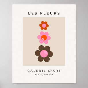 Les Fleurs 03 Abstrakt Flower Rosa Olive Blommigt Poster