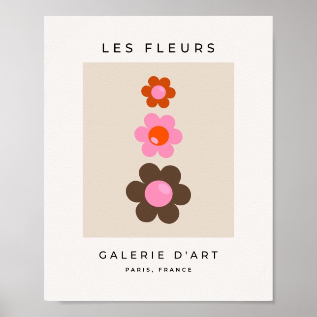 Les Fleurs 03 Abstrakt Flower Rosa Olive Blommigt Poster (Framsidan)