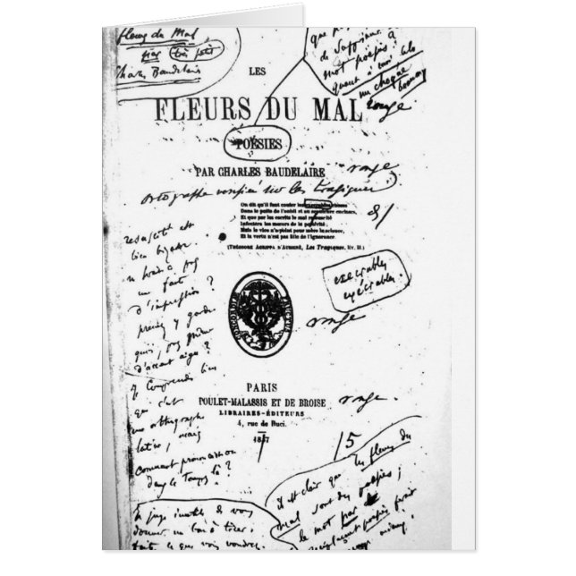 Les Fleurs du Mal 2 - Baudelaire Hälsningskort (Framsidan)