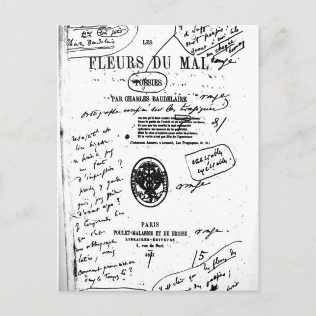 Les Fleurs du Mal 2 - Baudelaire Vykort (Framsida)