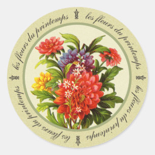 Les Fleurs du Printemps Sticker Runt Klistermärke