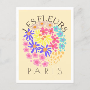 Les Fleurs Paris Colorful Vykort
