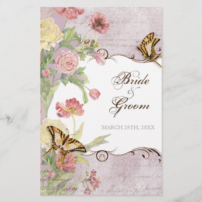 Les Fleurs Peony Ro Tulip Blommigt Flowers Bröllop (Framsida)