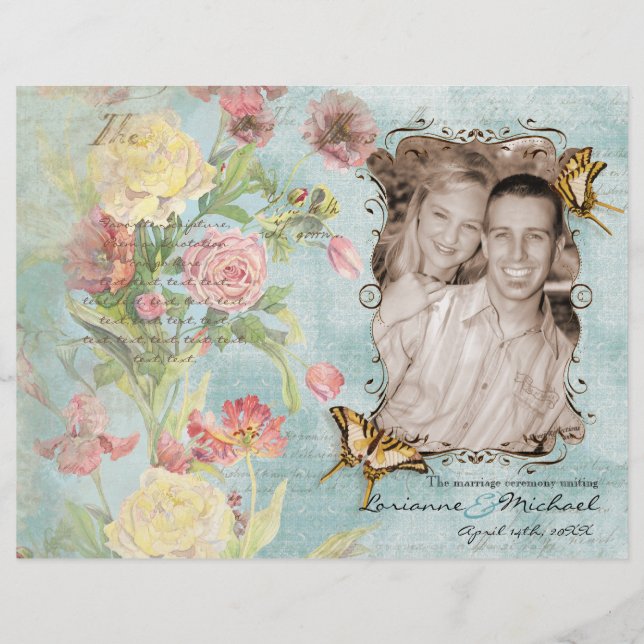 Les Fleurs Peony Ro Tulip Blommigt Flowers Bröllop (Framsida)