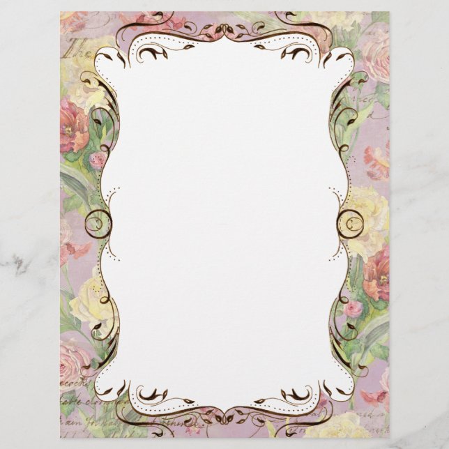 Les Fleurs Peony Ro Tulip Blommigt Stationery (Framsida)