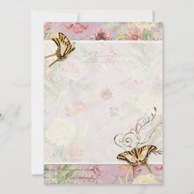 Les Fleurs Pion Ros Tulpan Blommor Bröllop Blommig (Framsida)