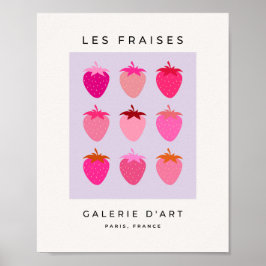 Les Fraises 03 Rosa and Lila Strawbär Fruit Poster
