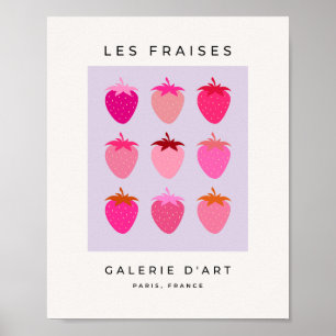 Les Fraises 03 Rosa and Lila Strawbär Fruit Poster