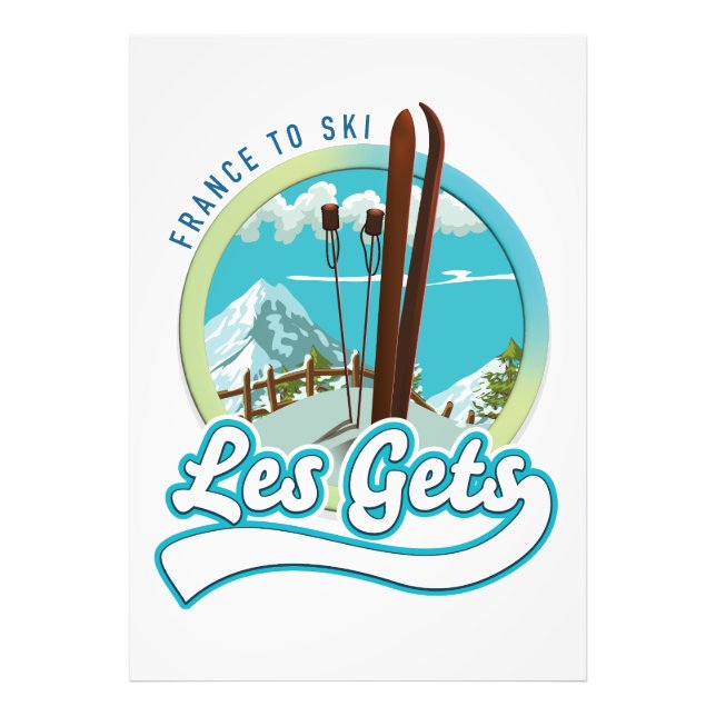 Les Gets frankrike ski logotyp Fototryck (Framsidan)