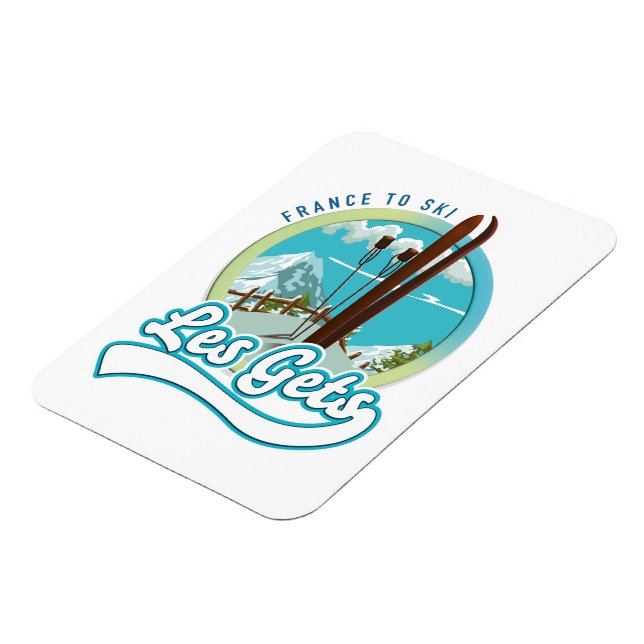 Les Gets Frankrike skidlogo Magnet (Vänstra Sidan)