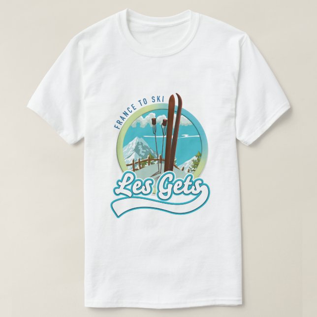 Les Gets Frankrike skidlogo T Shirt (Design framsida)