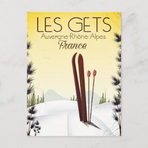 Les Gets Frankrike-skidreseaffisch Vykort
