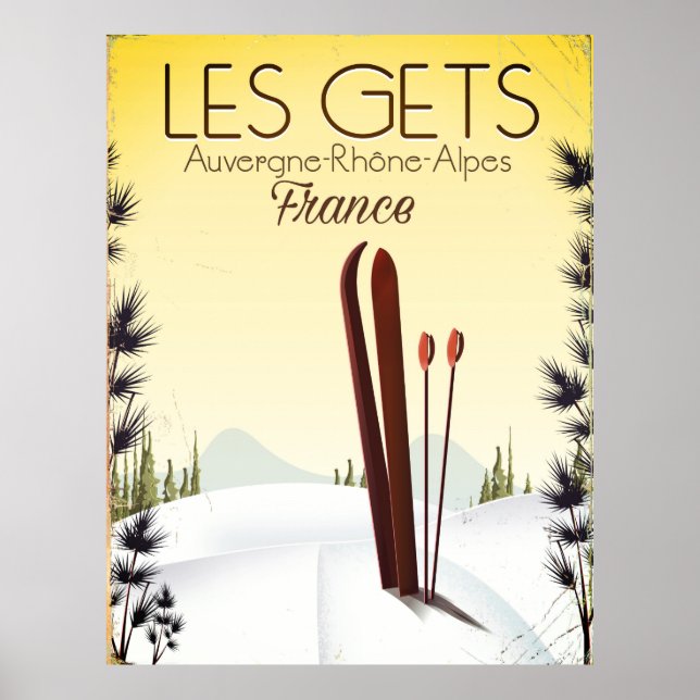 Les Gets Frankrike skidresor affisch (Framsidan)