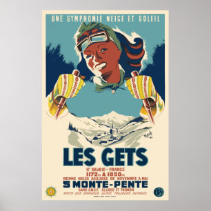 Les Gets, Savoie, Frankrike, Ski-Poster Poster