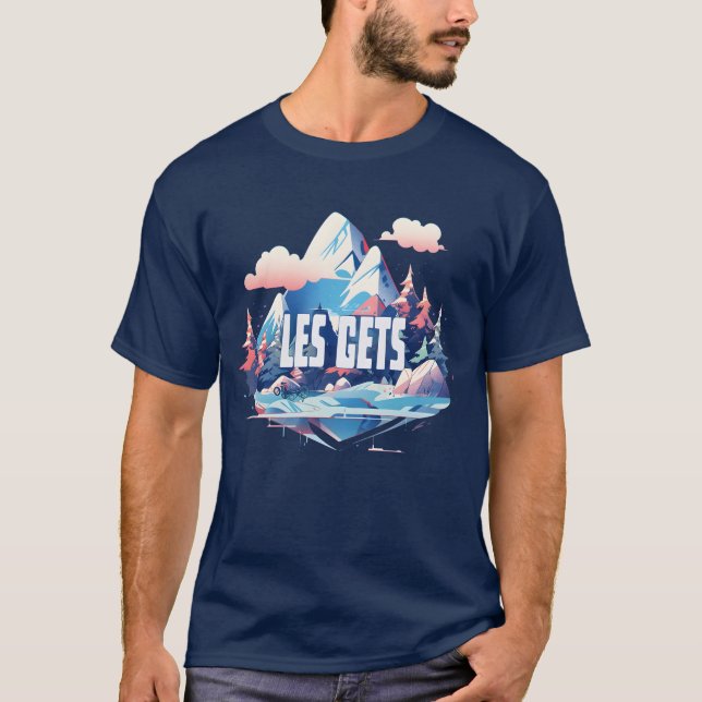 Les Gets-skidorten T Shirt (Framsida)