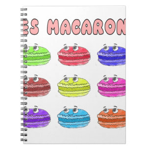Les Macarons Cute Tecknad Anteckningsbok Med Spiral
